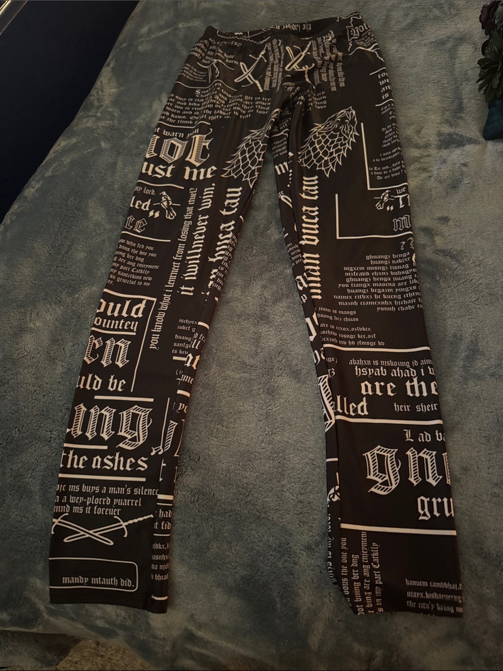 Black and White Graphic Print Leggings